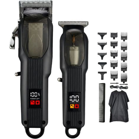 Wiederaufladbarer elektrischer Haarschneider ZCC217-301, schwarz, inklusive Stoffkamm