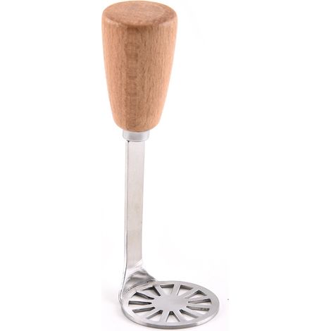 Presse-purée de pommes de terre avec manche en bois et acier inoxydable (1/3)