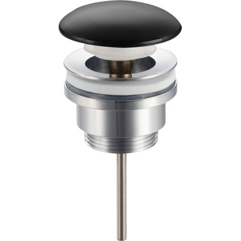 Bonde de lavabo en laiton Click-Clack modèle D universelle pour lavabo 1/4 de pouce avec tête en céramique noire (1/5)