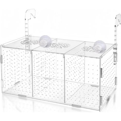 Pondoir Aquarium - 1 Unité - Acrylique Transparent - Isolation Et Élevage - Pour Guppys Et Crevettes - 30x15x15cm (1/5)