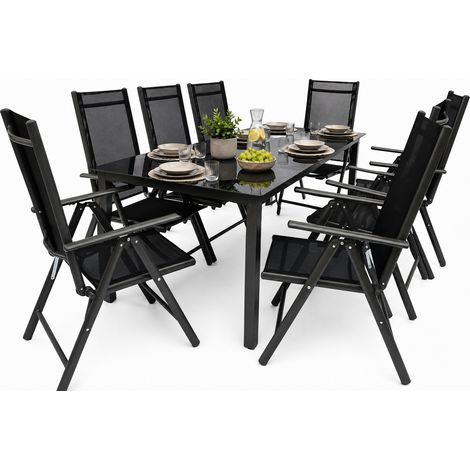 9 pces Ensemble de jardin alu groupe de sièges 189 SW 105x189x90 - VCM (1/4)