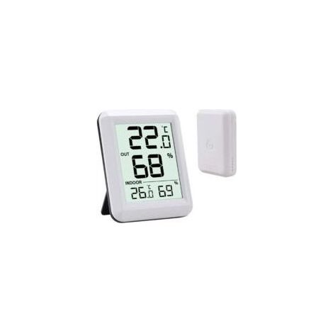 Kabelloses Thermometer und Hygrometer für den Innen- und Außenbereich, für Zuhause und Babyzimmer, zum Aufhängen oder Aufstellen, mit elektronischer Digitalanzeige. (1/5)