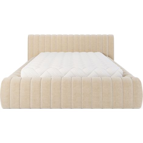 Lit coffre Madera prestige – Revêtement tissu tapissé-Beige-180x200 (1/5)