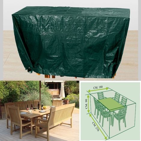Telo Copritavolo Rettangolare Colore Verde NR13 270x180cm Altezza 90cm TagliaXL STI