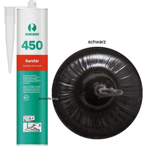 Ramsauer 450 Sanitär Silikon Fugen Dichtstoff 310ml Kartusche schwarz