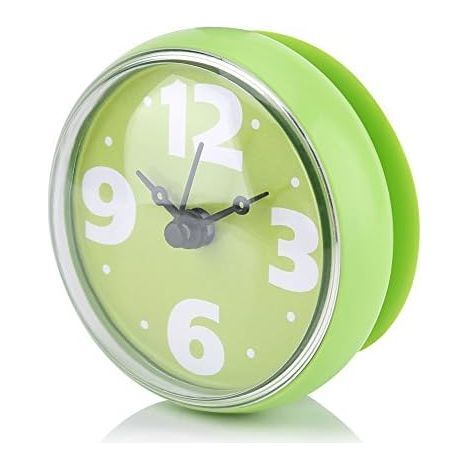 Mini Waterproof Suction Cup Clock, Specialty Clocks Waterproof Bathroom Clocks Bathtub Shower Clock (Green) (1/5)
