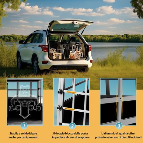 Cadoca Trasportino per Cani Auto Box da Viaggio per Animali per Tutti i Cofani di Auto Ibride Alluminio Cuccetta per Aereo Varie Misure Trasportino per cani XL (1/5)