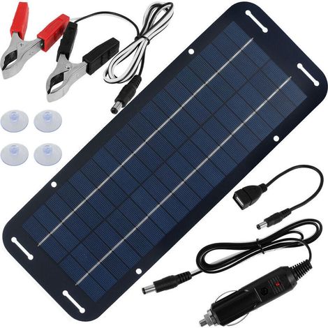 30W Solar Panel 12V Trickle Charger Battery Charger Kit Maintainer Boat Car RV