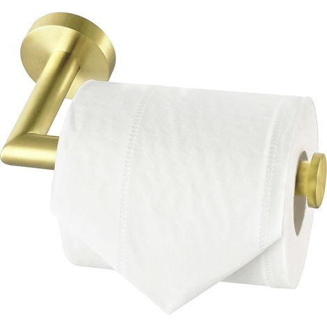 1 Support Papier Toilette Mural Acier Inoxydable SUS 304 Finition Laiton Brossé Montage Horizontal Vertical Salle de Bain (1/5)