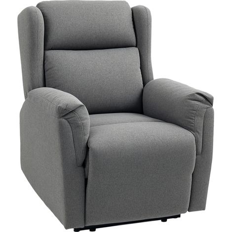 Relaxsessel aus dunkelgrauem Leinen, verstellbar, mit Taschenfedern, belastbar bis 150 kg (1/5)