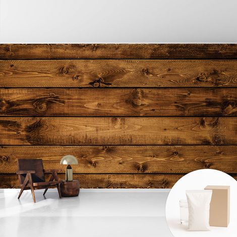 Papier peint avec colle pour décoration moderne de salon chambre à coucher cuisine et bureau Facile Planches de bois 416x254 cm (1/5)