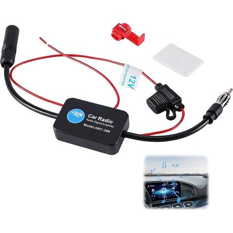 Amplificateur D Antenne Fm - Gain 25 Db - Tension 12 V A 30 V - Fréquence 47 A 108 Mhz - Pour Autoradio Véhicule - 1 Pièce (1/5)