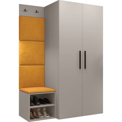 Conjunto para recibidor Nitos IV, Manila 32, 191x122x50cm, Aglomerado laminado, Tapiz, Colocada, Montada en la pared