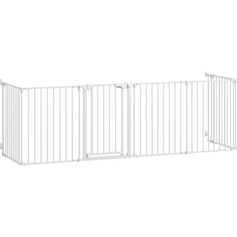 Cancello di sicurezza per cani e bambini 61 x 75 cm porta a 1 mano pieghevole e stabile moderno in acciaio al carbonio bianco 210007492