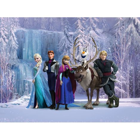 papier peint panoramique La Reine des neiges violet  - Disney (1/4)