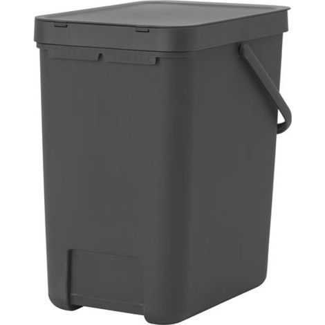 Brabantia Sort & Go Abfalleimer 25L Grau Kompakt (1/5)