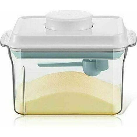 Stockage de lait en poudre, Boîte de lait en poudre, distributeur de lait en poudre avec grattoir et cuillère, Boîte de rangement pour aliments pour bébés pour céréales(1.7L) (1/5)