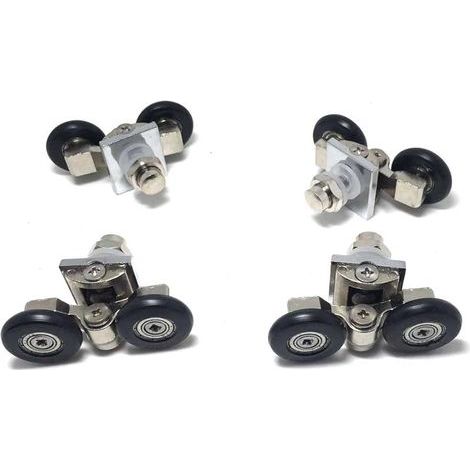Lot de 4 roulettes pour porte de douche réglables 25 mm (1/5)