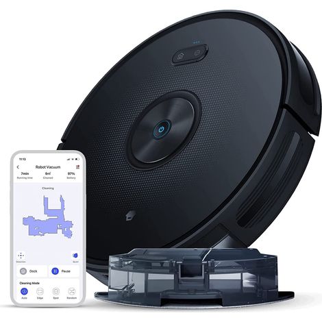 Robot Aspirateur Connecté - Aspirateur double fonction - 4 modes de nettoyage - Navigation intelligente - Autonomie 150 min - Réservoir d'eau pour laver en même temps (1/5)