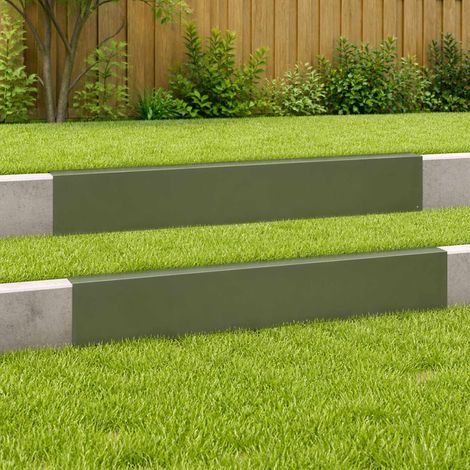 vidaXL Perfil de cobertura para jardín 2 uds. 100 x 6 x 15 cm Acero (1/5)