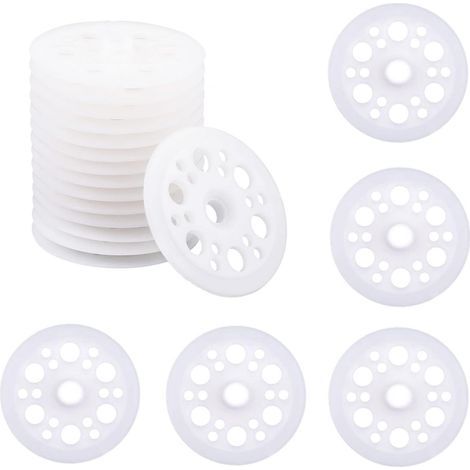 100 Rondelles en Plastique de 46mm, Rondelles en Polypropylène et Mousse pour la Fixation et le Support des Panneaux Isolants en Mousse (1/5)