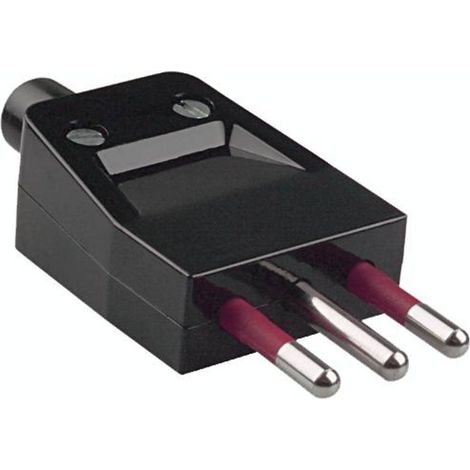Bachmann 910.174 Fiche électrique mâle avec terre plastique 250 V noir IP20 (1/2)