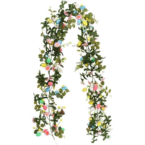 Guirlande De Noel Norfolk - Anneau De Vigne Rustique Avec Décor D'oeufs De Pâques - Pour Décoration De Cheminée Et De Salle De Séjour - 1 Pièce (1/5)