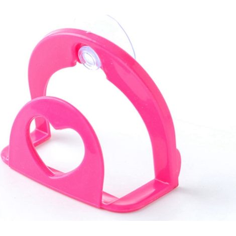 Crochet De Rangement Ventouse En Plastique PP Pour Cuisine Et Salle De Bain Forme Coeur Rouge Rose Lot De 1 (1/2)