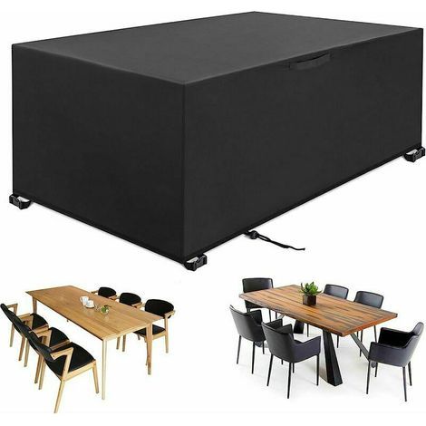 Housse Salon de Jardin 242 x 162 x 100cm 420D Oxford Housse de Protection Bâche de Table Imperméable Résistant à la Vent Pluie UV Déchirure (1/5)