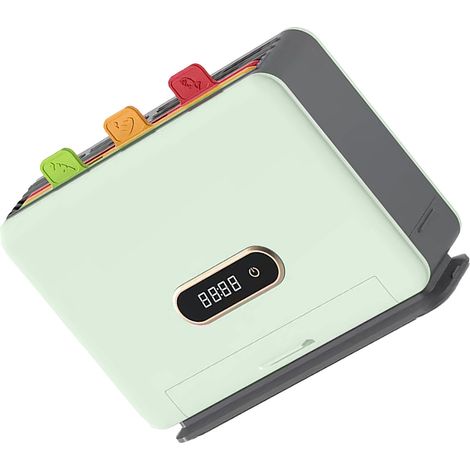 Porte-couteaux intelligent avec rangement pour planche à découper, nettoyage UV, ustensile de cuisine intégré pour plan de travail, couleur vert clair. (1/5)