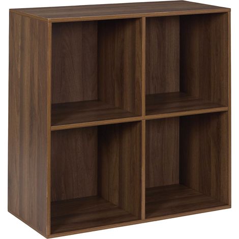 Rangement Modulable 4 Cases en Bois Foncé Étagère Pratique et Élégante pour Livres et Objets Déco Idéale pour Optimiser l'espace Taille 4 Cases Couleur Marron (1/5)