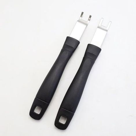 Dos parrillas de acero inoxidable con asas para asar a la parrilla, que permiten un mejor control, una limpieza fácil y un transporte cómodo (1/5)