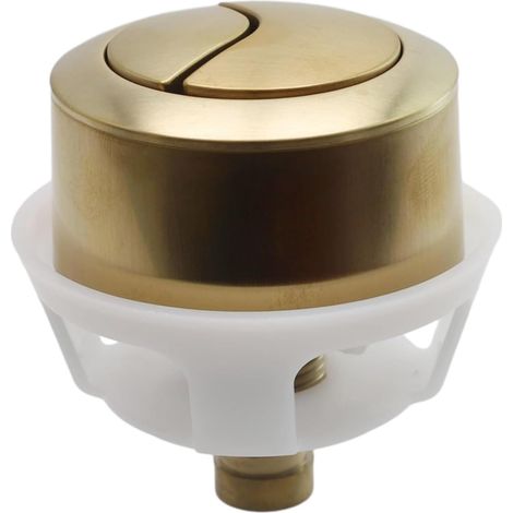 Kit de double bouton poussoir universel pour chasse d'eau, finition laiton brossé/doré, convient aux trous de couvercle de réservoir de 20 mm/40 mm/50 mm/60 mm