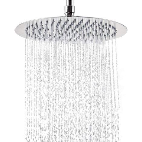 Regenduschkopf, verstärkt, hoher Durchfluss, hoher Druck, Edelstahl, silber, 12 Zoll (1/5)