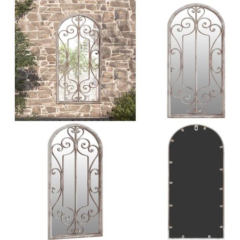 Miroir de jardin Sable 70x30 cm Fer pour utilisation extérieure - Miroir De Jardin - Miroir Extérieur - Décoration Jardin - Miroir Design - Miroir Rustique - Home & Living