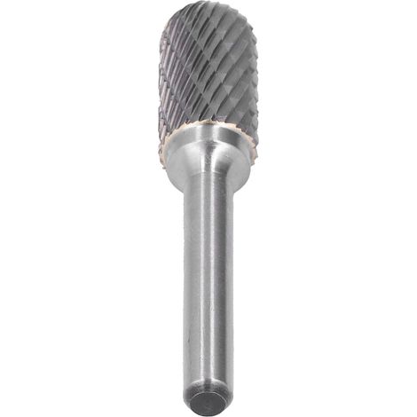 Fraise rotative en carbure YG8 traité thermiquement, double coupe, queue 6mm, diamètre 12mm, lisse, pour meulage et gravure, économie d'effort, lot de pointes (1/5)