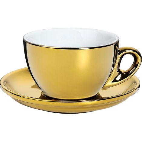 Taza de capuchino Cilio con platillo de 0,1 l color oro
