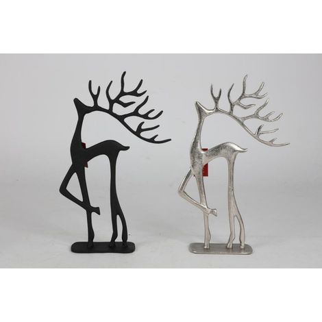6x BURI Rentier Metall Dekoration Christmas Figur Fenster Tisch Advent Winter (1/4)