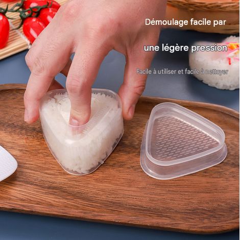 Moule à onigiri triangulaire transparent design cartoon pour DIY riz boulettes sushi repas enfant bento maison 3 (1/3)