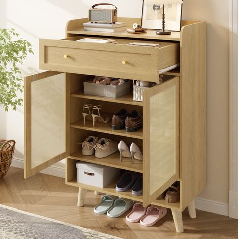 Meuble chaussures 80x105x35 2 portes et tiroir OKMYHOME (1/5)