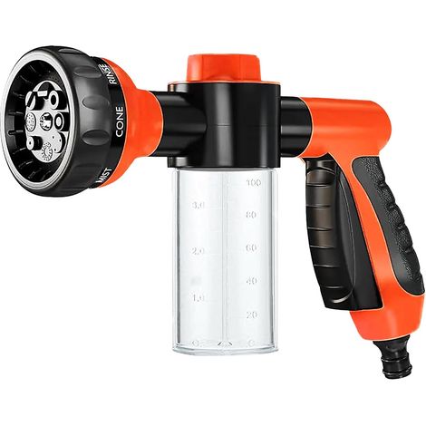 Garden Hose Spray Nozzle with 8 Spray Modes Hose Nozzle with Thumb Control Water Spray Gun Non-Slip for Gardening Bath (1/5)