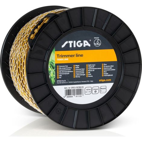 Fil débroussailleuse tigré rond de 437m Ø2.4mm