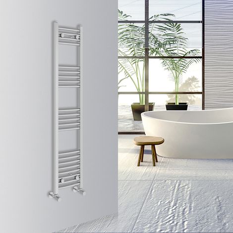 WarmeHaus Curved Bathroom Heated Towel Rail 1400x300mm Chrome