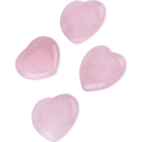 Pierre de Guérison en Quartz Rose Sculpté - Cristal Décoratif 4 Pièces pour la Maison (1/5)