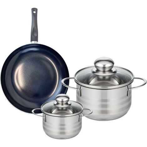 Ensemble de 1 Poêle de cuisson 20 cm et 2 faitouts 12 et 16 cm Elo Prima Brillant (1/5)