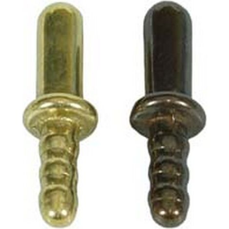 10PZ INCONTRO A TERRA PER PINZA FERMAPORTA - ø mm.8x45h. in ottone lucido