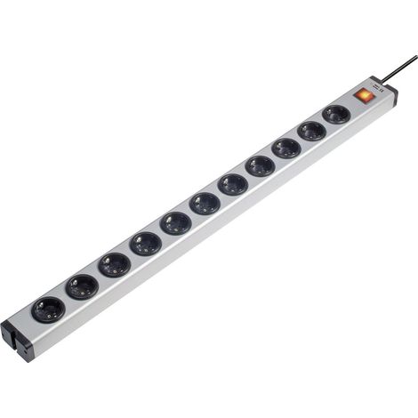Ehmann 0601x00112031 Steckdosenleiste mit Schalter 11fach Aluminium Schutzkontakt 1 St.