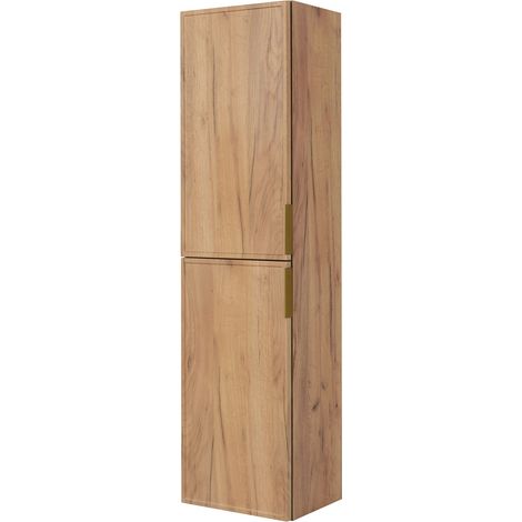 Meuble de salle de bain 120 cm (2 × 60) avec plan de travail supérieur + pieds meuble, Couleur : Chêne Clair, 120 × 77 × 46 cm (1/5)