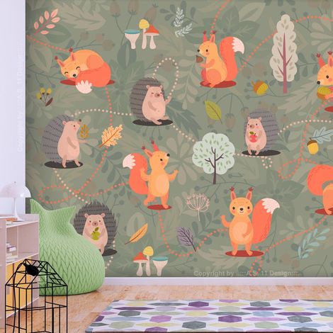 Papier peint Friends of the Forest - 400 x 280 cm (1/4)