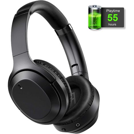 Casque Audio Anti-bruit Actif - Sans Fil Bluetooth - 25 Heures Autonomie - Écouteurs Sur Oreille Pliable - Pour Voyage Travail Télévision PC Téléphone - 1 Pièce (1/5)